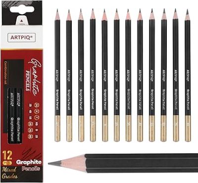 Picture of 12-Piece Graphite Drawing Pencil Set – Mixed Grade Pencils for Sketching & Art