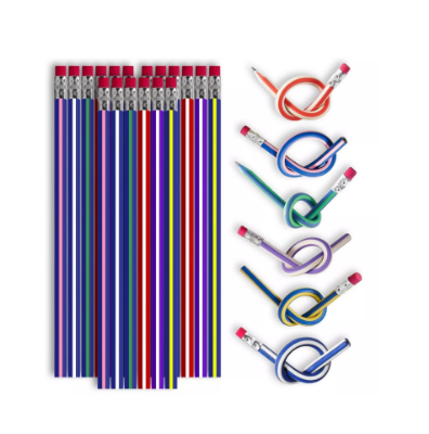 Picture of 24 Soft Flexible Bendy Pencils with Erasers | Magic Bend Kids Children School