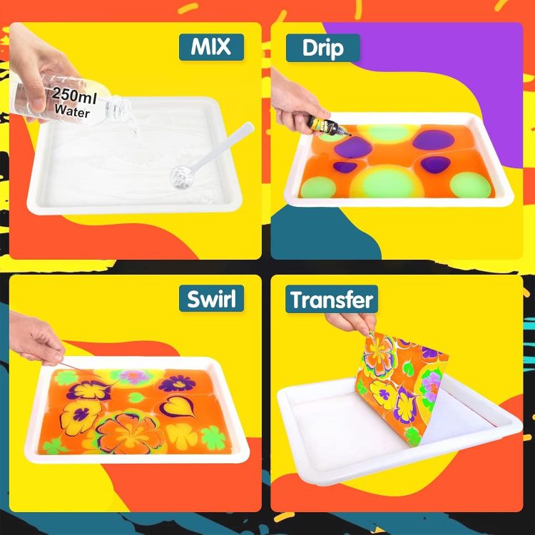 Picture of Water Marbling Paint for Kids - Arts and Crafts for Girls & Boys Crafts Kits Ideal Gifts for Kids