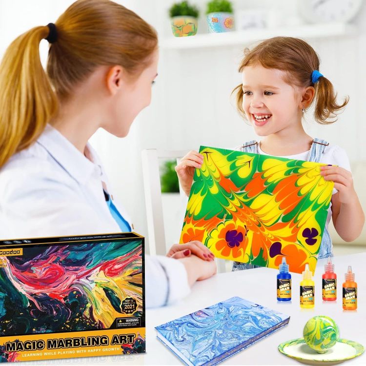 Picture of Water Marbling Paint for Kids - Arts and Crafts for Girls & Boys Crafts Kits Ideal Gifts for Kids