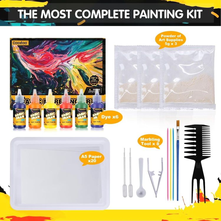 Picture of Water Marbling Paint for Kids - Arts and Crafts for Girls & Boys Crafts Kits Ideal Gifts for Kids