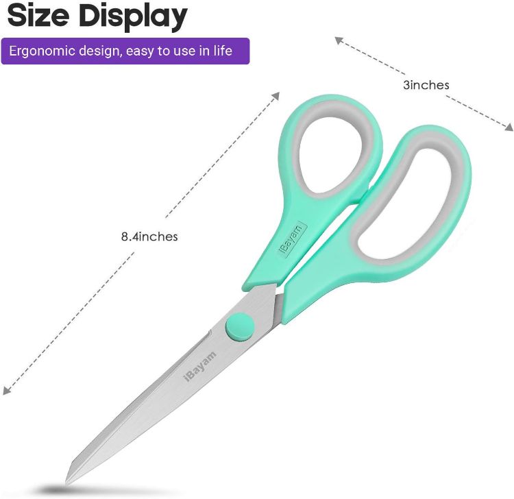 Picture of 8" Multipurpose Scissors 3 Pack with Ultra Sharp Blades, Comfort-Grip Handles