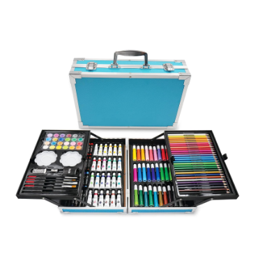 Picture of  Professional Art Set, 144 Deluxe Aluminium Case Painting Set with Watercolour Pens Drawing Pencils Paints Oil Pastels