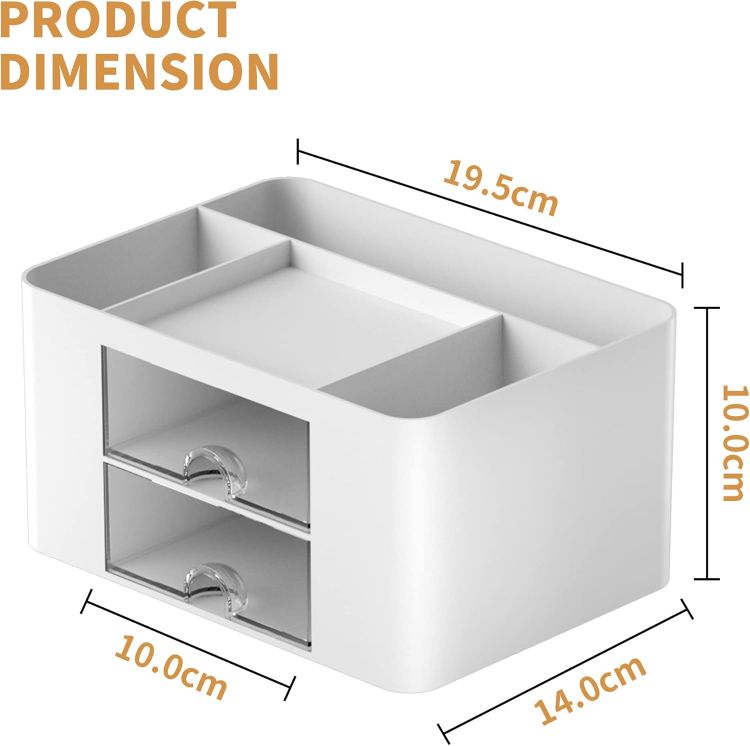 Picture of Desk Organiser with Drawers, Stationary Organiser, Multifunctional Pen Holder,7 Compartments, Desk Accessories Organiser