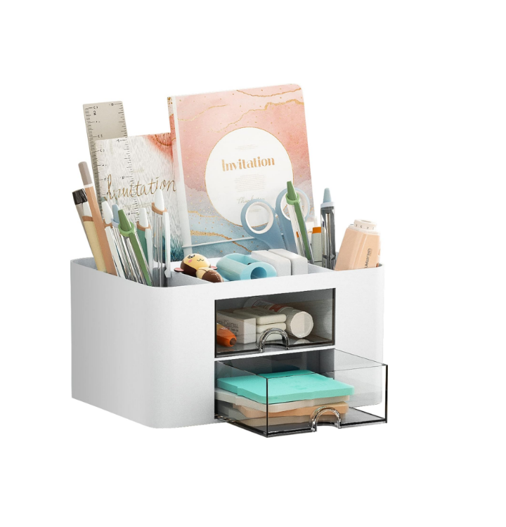 Picture of Desk Organiser with Drawers, Stationary Organiser, Multifunctional Pen Holder,7 Compartments, Desk Accessories Organiser