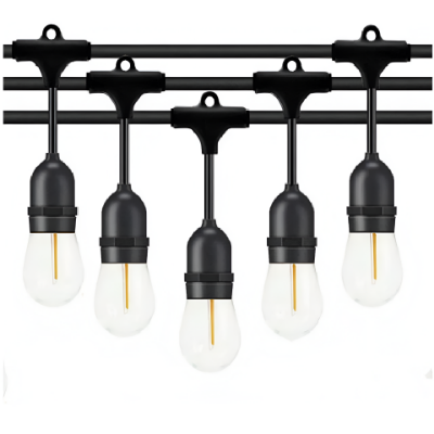 Picture of 48 FT String Light Set with Plug – 15 LED Plastic Bulbs for Magical Indoor and Outdoor Lighting