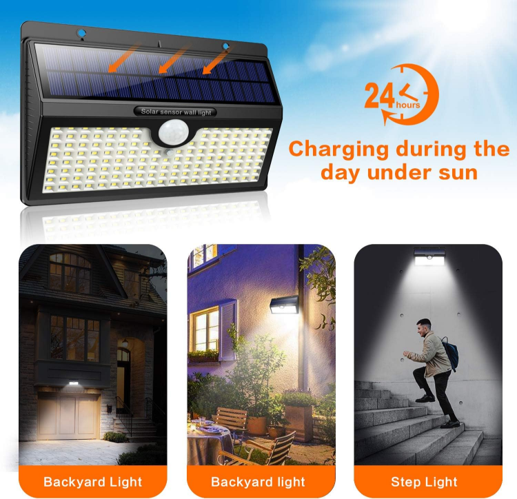 Picture of 78 LED Solar Motion Sensor Security Lights – Waterproof, Wireless Outdoor Solar-Powered Wall Lights