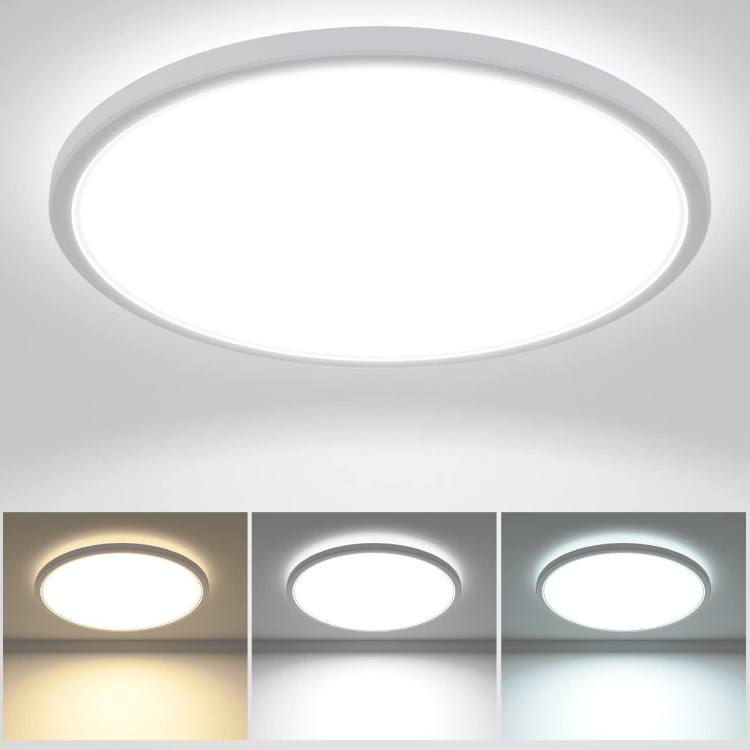 Picture of 28W LED Ceiling Light - 3200LM Ultra Bright, 3 Color Temperature (3000K/4500K/6000K) Flush Mount Bathroom Light, 30cm Round IP44 Waterproof Panel