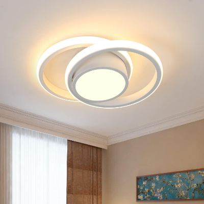 Picture of 32W Modern LED Ceiling Light - 2350LM Warm White 3000K, Round Flush Mount Lighting for Bedroom, Hallway & Balcony