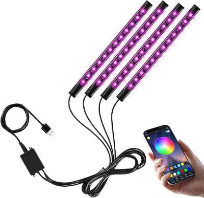Picture of RGB Car LED Strip Light with USB Port – Interior Car Lights with APP Control Car Accessories Gift for Men & Women