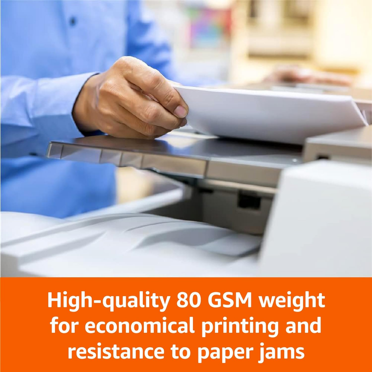 Picture of A4 Copy Printer Paper – 80 GSM White Multi-Purpose Paper, 2500 Sheets (Pack of 5)