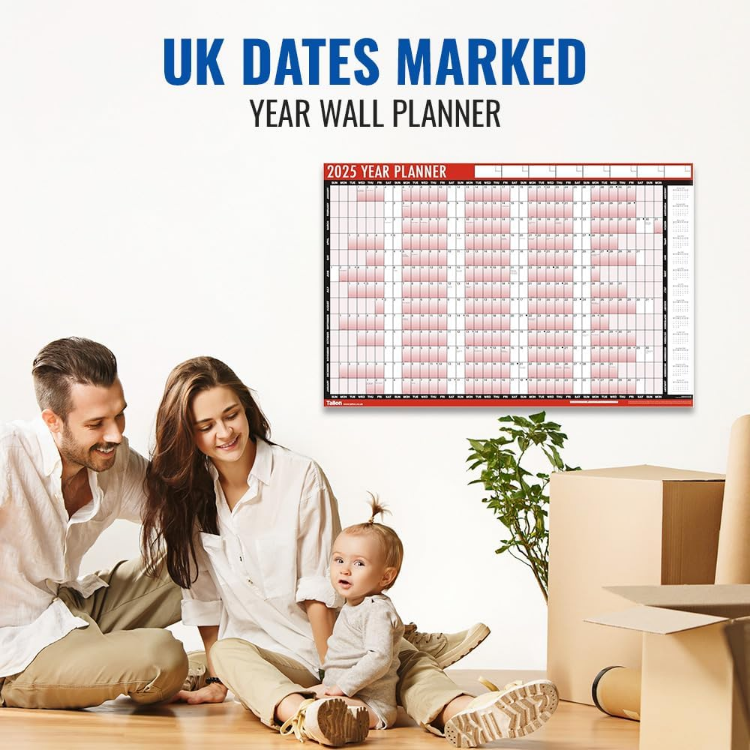Picture of 2025 A1 Year Wall Planner – Large 85x58cm Laminated Calendar with Stickers & Dry Wipe Pen