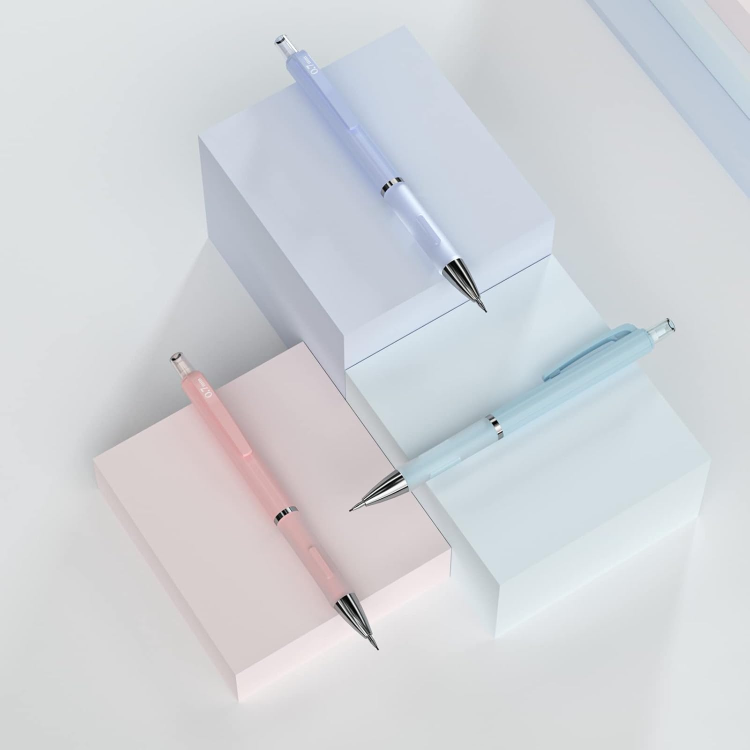 Picture of 3PCS Pastel Mechanical Pencil Set – 0.7mm with Case, HB Lead & Erasers – Ideal for Writing, Sketching & School Use