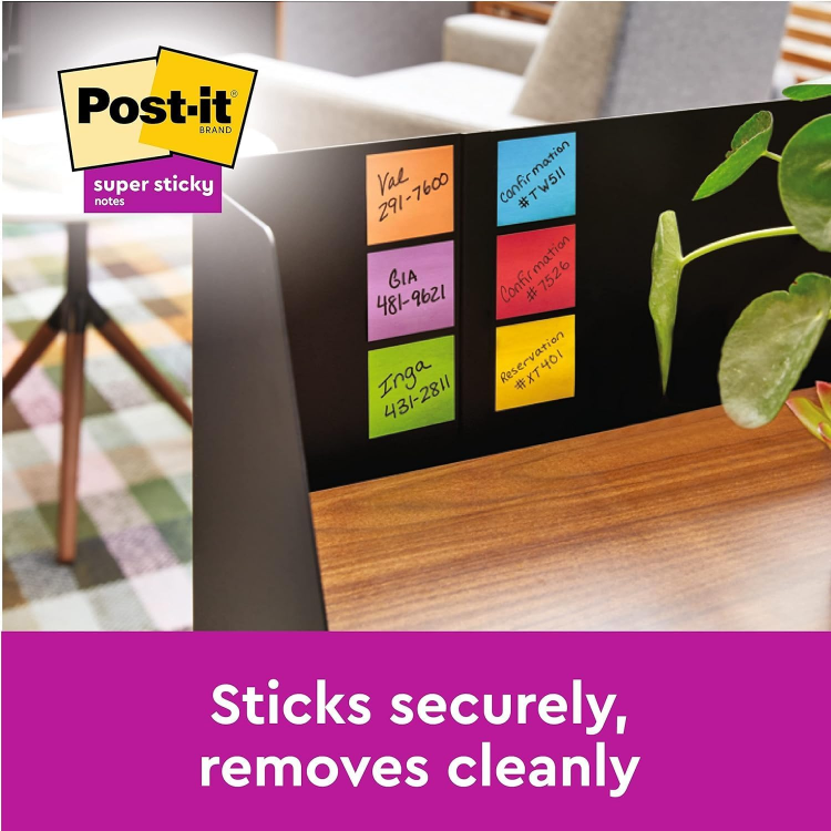 Picture of Super Sticky Notes Set – 6 Pads, 540 Sheets, Multi-Coloured, 76x76mm