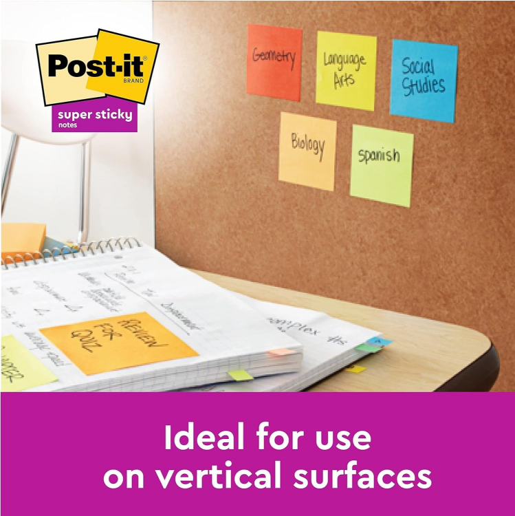Picture of Super Sticky Notes Set – 6 Pads, 540 Sheets, Multi-Coloured, 76x76mm