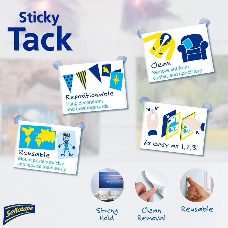 Picture of Sticky Tack Reusable Adhesive Putty for Home, Office, Crafts & Posters – Multipurpose Mounting Solution