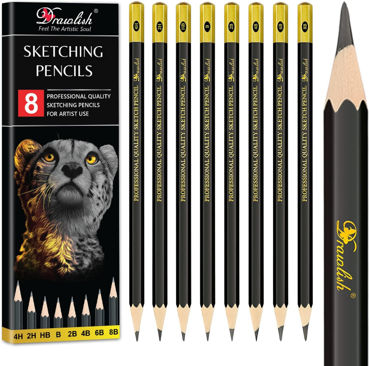 Picture of Sketching Pencils Set of 8 – Premium Graphite Drawing Pencils for Shading, Doodling & Art – Ideal for Beginners & Professional Artists