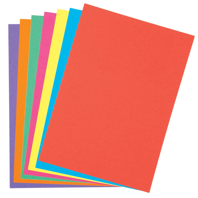 Picture of A5 Rainbow Coloured Card – 220gsm Assorted Craft Paper (Pack of 50) for Kids Art, Collages & School Projects