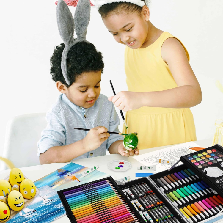 Picture of  Professional Art Set – 144-Piece Deluxe Drawing & Painting Kit in Aluminium Case with Watercolour Pens, Pencils, Oil Pastels & Art Supplies – Ideal Gift for Adults & Artists