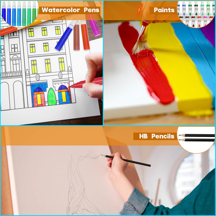 Picture of  Professional Art Set – 144-Piece Deluxe Drawing & Painting Kit in Aluminium Case with Watercolour Pens, Pencils, Oil Pastels & Art Supplies – Ideal Gift for Adults & Artists