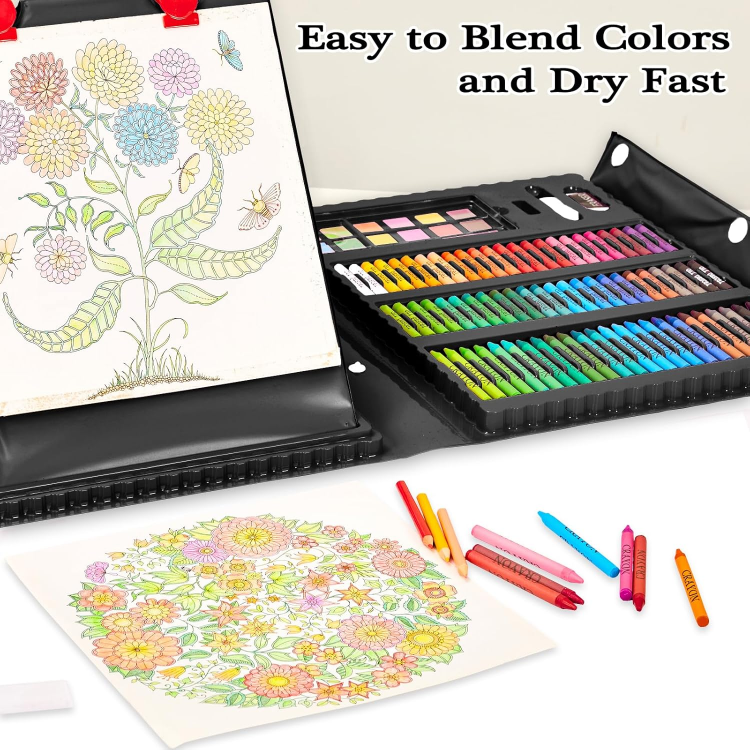 Picture of 290-Piece Deluxe Art Set for Kids – Complete Coloring & Drawing Supplies Kit in Portable Case – Ideal Gift for Young Artists & Creative Children