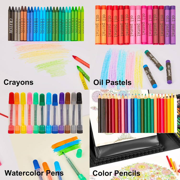Picture of 290-Piece Deluxe Art Set for Kids – Complete Coloring & Drawing Supplies Kit in Portable Case – Ideal Gift for Young Artists & Creative Children