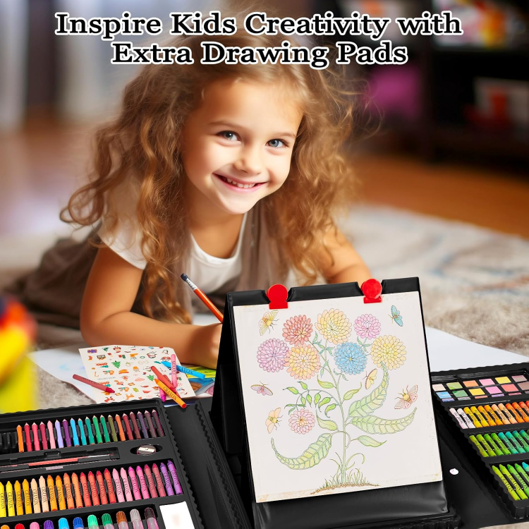 Picture of 290-Piece Deluxe Art Set for Kids – Complete Coloring & Drawing Supplies Kit in Portable Case – Ideal Gift for Young Artists & Creative Children