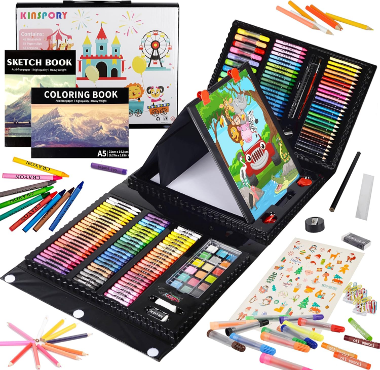 Picture of 290-Piece Deluxe Art Set for Kids – Complete Coloring & Drawing Supplies Kit in Portable Case – Ideal Gift for Young Artists & Creative Children