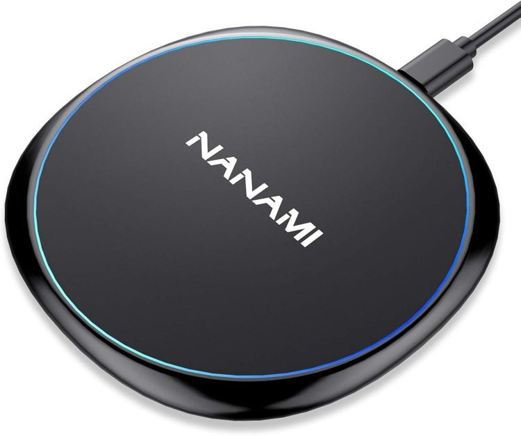 Picture of NANAMI Wireless Charger, 10W Qi-Certified Fast Charging Pad for iPhone 17 16 15 14 13 12 11 SE, AirPods & Samsung Galaxy S25 Ultra/S25+/S24/S23/S22