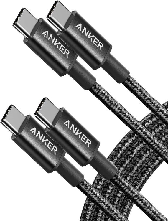 Picture of Anker USB-C to USB-C Charger Cable, 6 ft 2-Pack, 60W Fast Charging for iPhone 17/16/15, iPad Pro, Samsung Galaxy, MacBook Pro