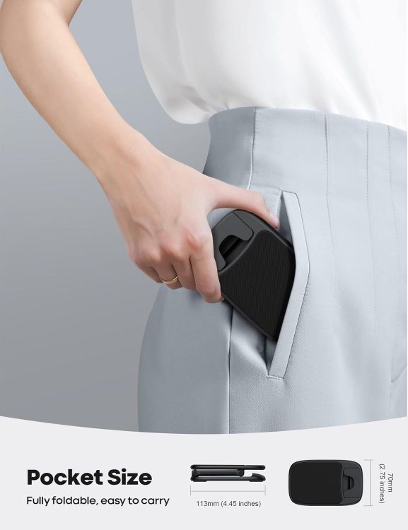 Picture of Lamicall Foldable Adjustable Phone Stand – Desk Holder for iPhone 8–17, Samsung S23 & 4–8” Mobile Devices