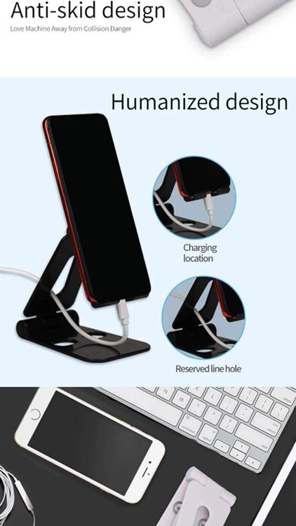 Picture of Universal Adjustable Desktop Phone Stand – Hands-Free Holder for All Smartphones (Black)