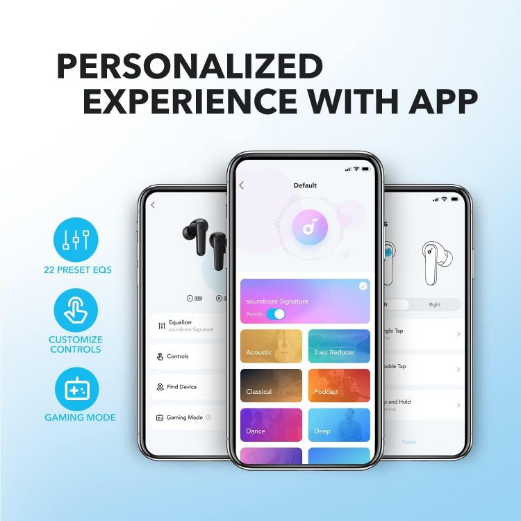 Picture of Soundcore Anker P20i TWS Earbuds – 10mm Bass, Bluetooth 5.3, 30H, IPX5, Dual Mics, EQ