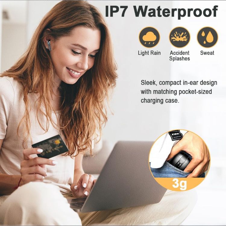 Picture of Wireless Earbuds 2025 – Bluetooth 5.4 In-Ear Headphones, 4 ENC Mics, HiFi Stereo, Deep Bass, 56H Playtime, Dual LED Display, IP7 Waterproof, USB-C