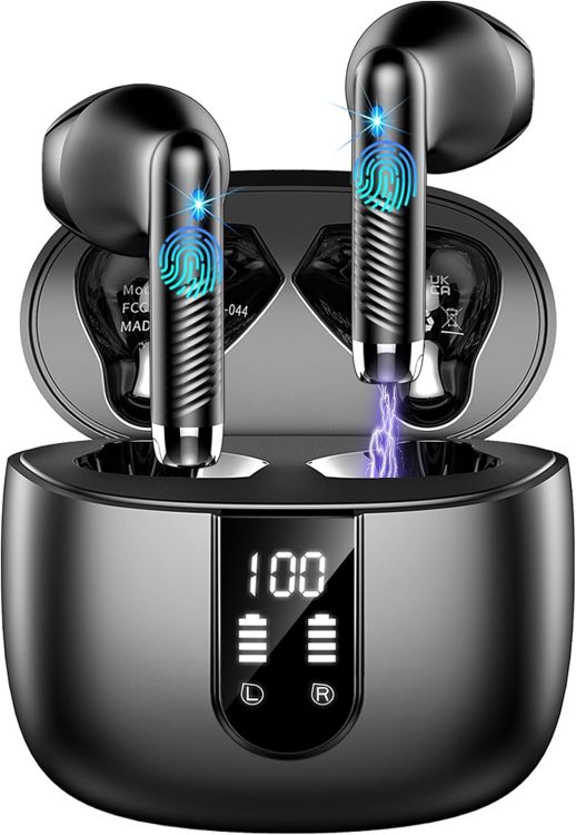 Picture of Wireless Earbuds 2025 – Bluetooth 5.4 In-Ear Headphones, 4 ENC Mics, HiFi Stereo, Deep Bass, 56H Playtime, Dual LED Display, IP7 Waterproof, USB-C