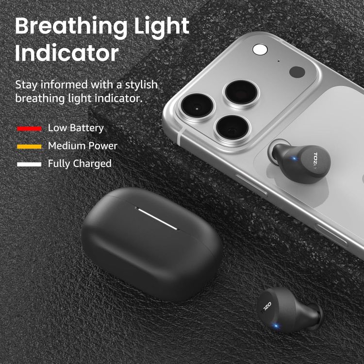 Picture of TOZO A1 Wireless Earbuds – Bluetooth 5.3, HiFi Stereo, 32H Playtime, App EQ, Lightweight, IPX5 Waterproof