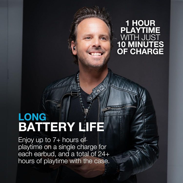 Picture of JLab Go Air Pop ANC – Wireless Bluetooth Earbuds, Noise Cancelling, 24H Playtime, IP55 Sweatproof, Black