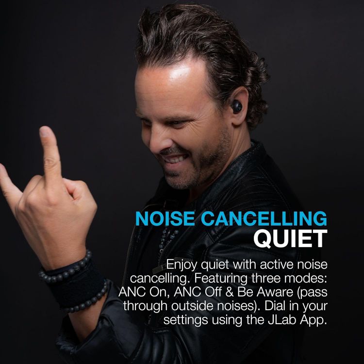 Picture of JLab Go Air Pop ANC – Wireless Bluetooth Earbuds, Noise Cancelling, 24H Playtime, IP55 Sweatproof, Black