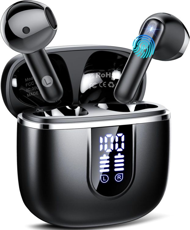 Picture of Wireless Bluetooth 5.4 Earbuds – 3D Stereo, 4 ENC Mics, 40H Playtime, Deep Bass, IPX7, USB-C