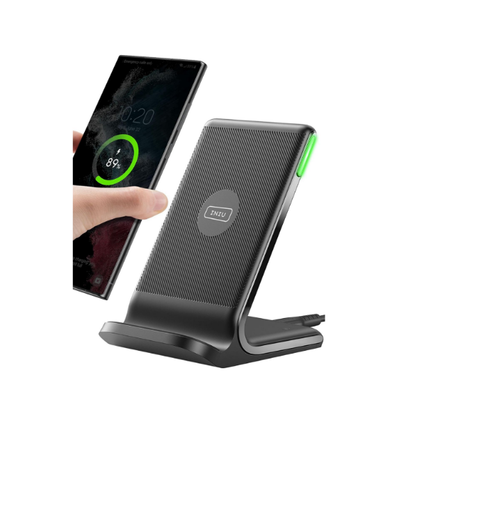 Picture of INIU 15W Fast Wireless Charger Stand, Smart LED Charging Dock for iPhone 17–11 Series, Samsung Galaxy S23/S22/S21, Google Pixel 8/7/6