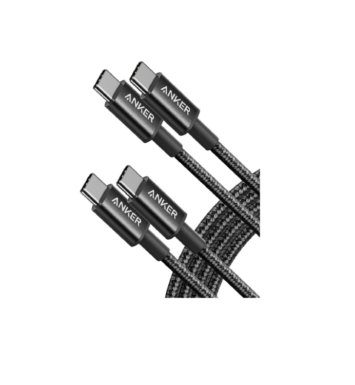 Picture of Anker USB-C to USB-C Charger Cable, 6 ft 2-Pack, 60W Fast Charging for iPhone 17/16/15, iPad Pro, Samsung Galaxy, MacBook Pro