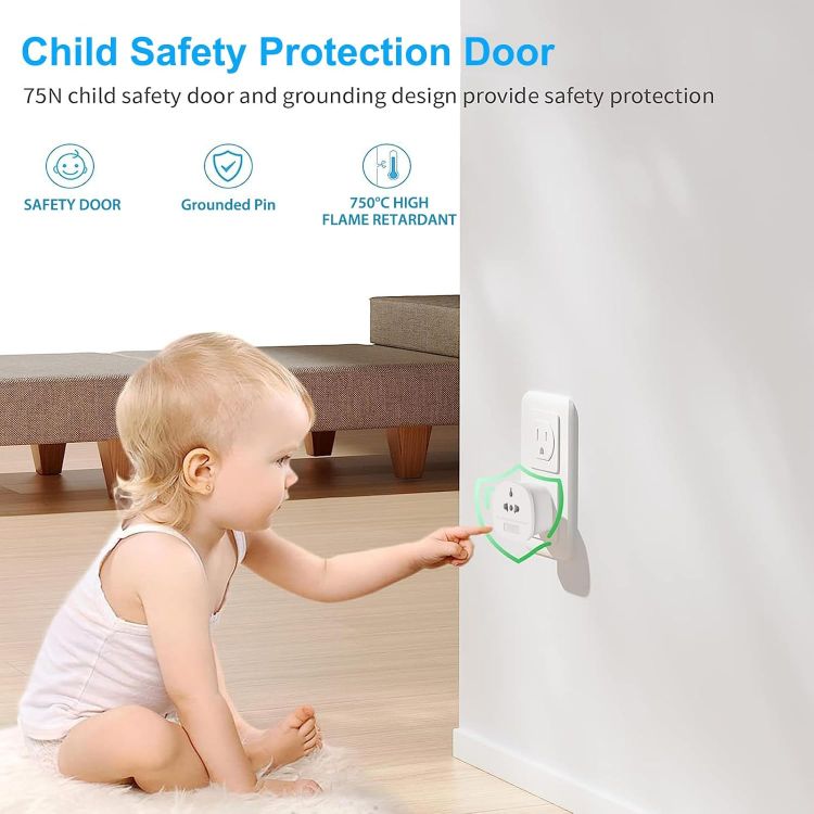 Picture of 2-Pack Universal Travel Plug Adapter (EU/US/AU to UK) with 13A Fuse – Compatible with Type A, B, C, E, F, I, L Plugs for Worldwide Use