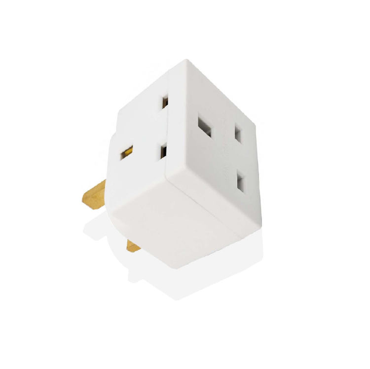 Picture of 2-Way 13A UK 3-Pin Plug Adaptor Splitter – Multi Socket Wall Cube Extension for Kitchen, Home & Office (Single Pack)