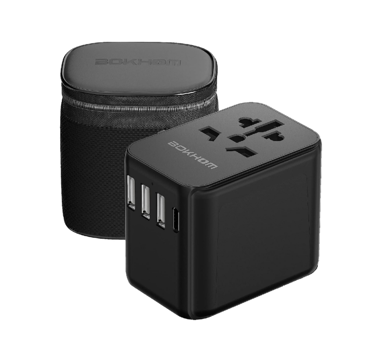Picture of Worldwide Universal Travel Adapter with USB-C & USB-A – All-in-One International Plug with Dual 10A Fuses and Carry Pouch for US, AU, UK & Europe Trips