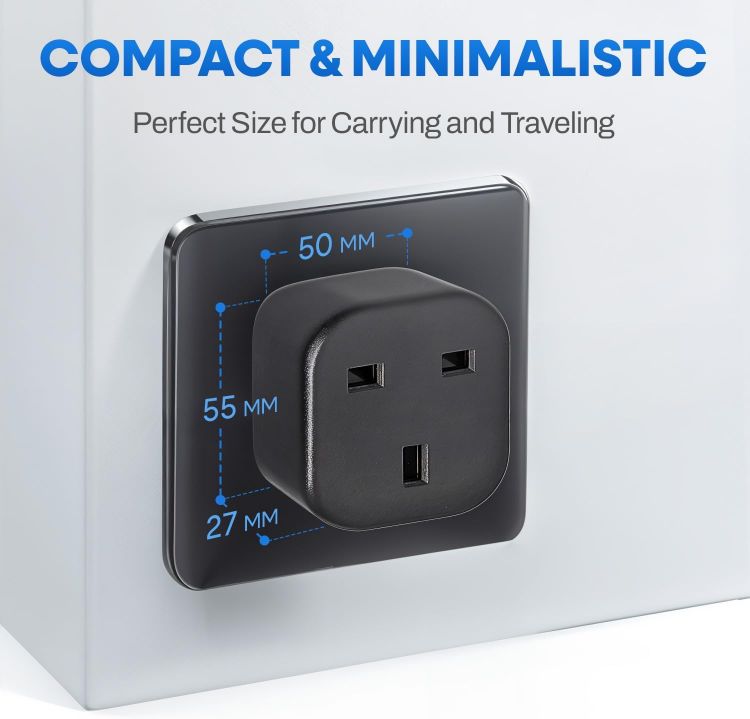 Picture of Upside Down Plug Adapter 2-Pack – Patent-Pending Compact Single-Socket Inverted Adapter for Hard-to-Reach Outlets & Wall Devices
