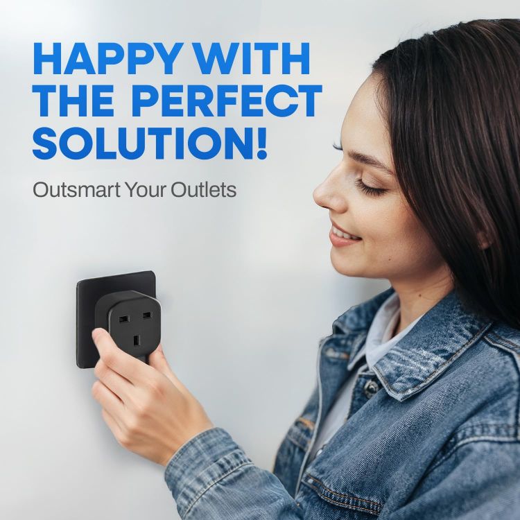 Picture of Upside Down Plug Adapter 2-Pack – Patent-Pending Compact Single-Socket Inverted Adapter for Hard-to-Reach Outlets & Wall Devices