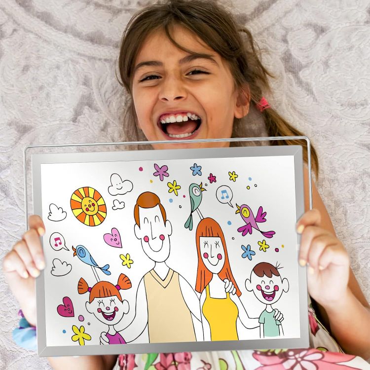 Picture of Nicpro A3 Double-Sided Magnetic Mini Whiteboard 40x30cm with Stand, Pens, Eraser & Magnets Portable