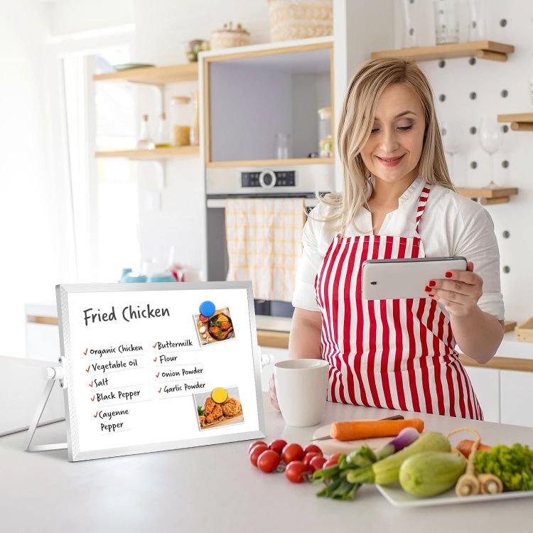 Picture of Dollar Boss A4 Magnetic Mini Whiteboard 20x30cm – Double-Sided Desk Board with Stand, 8 Pens & Eraser