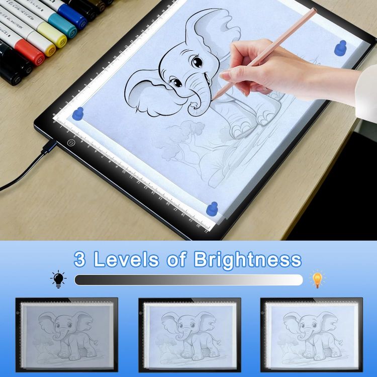 Picture of UUCOLOR A4 LED Light Box Tracing Pad 3 Brightness Ultra Thin Type-C Drawing & Diamond Painting