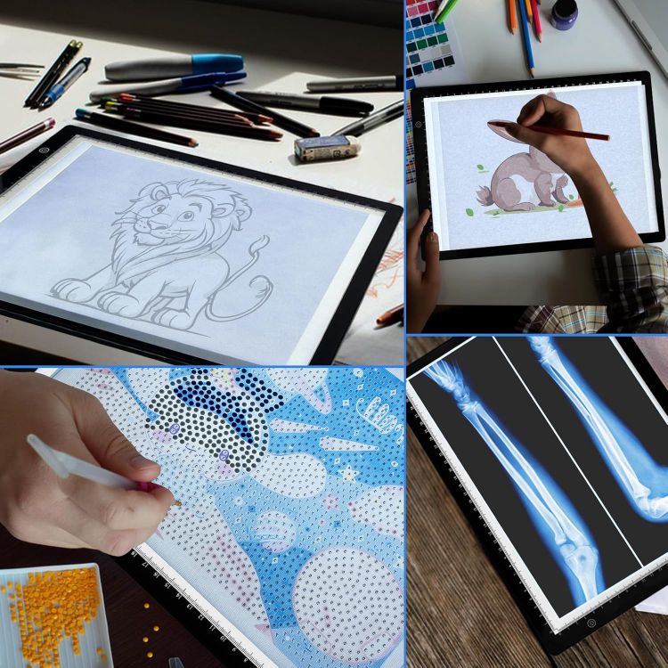 Picture of UUCOLOR A4 LED Light Box Tracing Pad 3 Brightness Ultra Thin Type-C Drawing & Diamond Painting